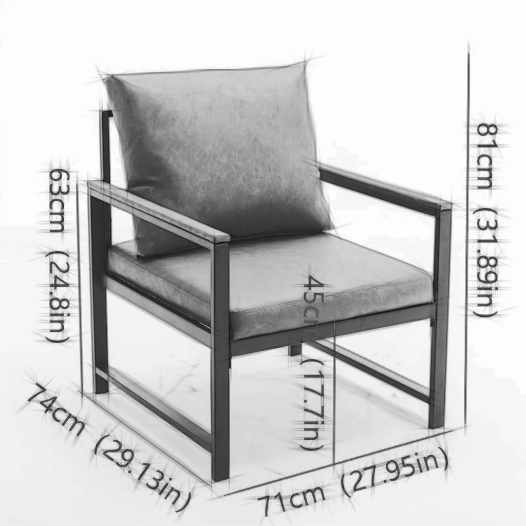 Orange PU Leather Metal Frame Accent Chair P24747