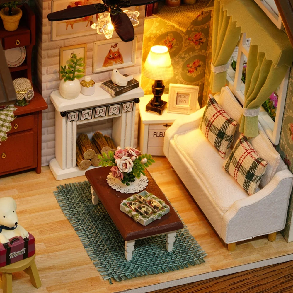 DIY Dollhouse Miniature Wooden House with Furniture N2261