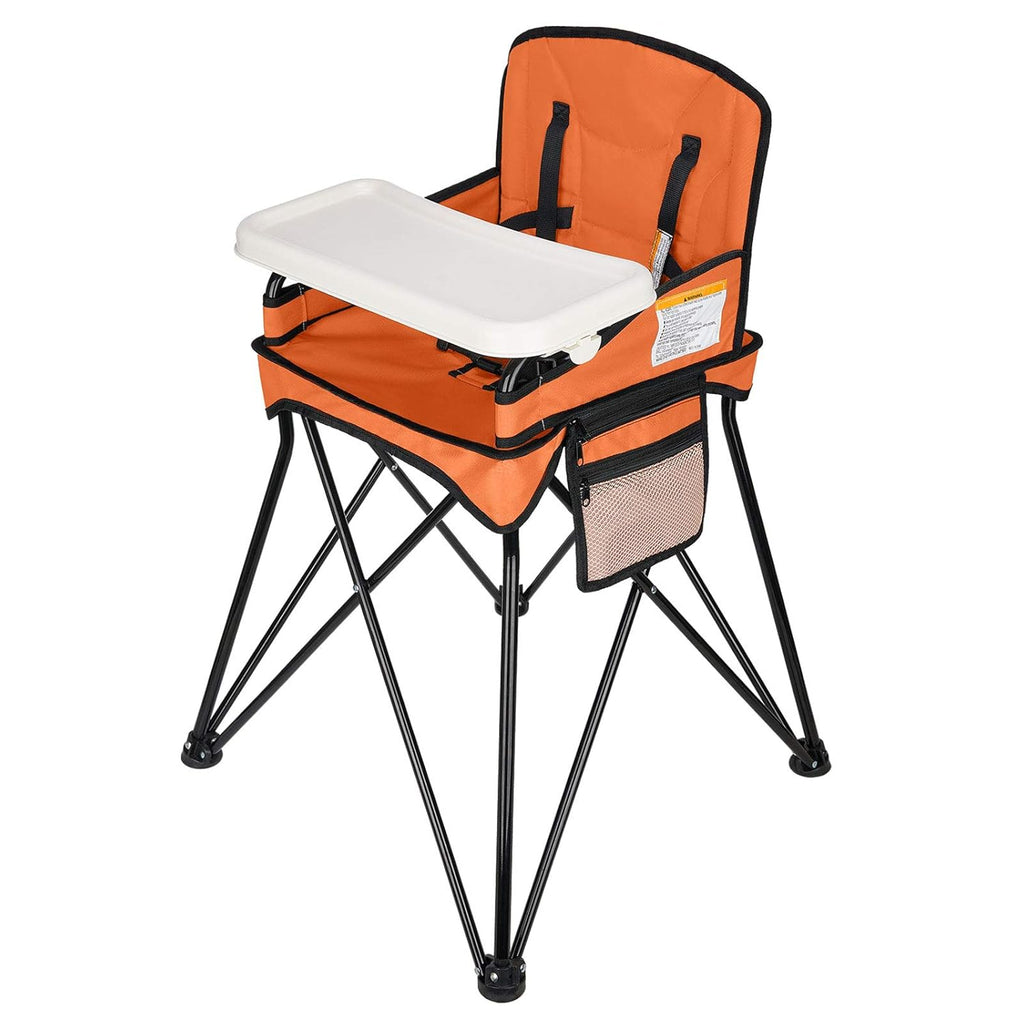 Grey Foldable Travel High Chair with Removable Tray and Carry Bag O6156