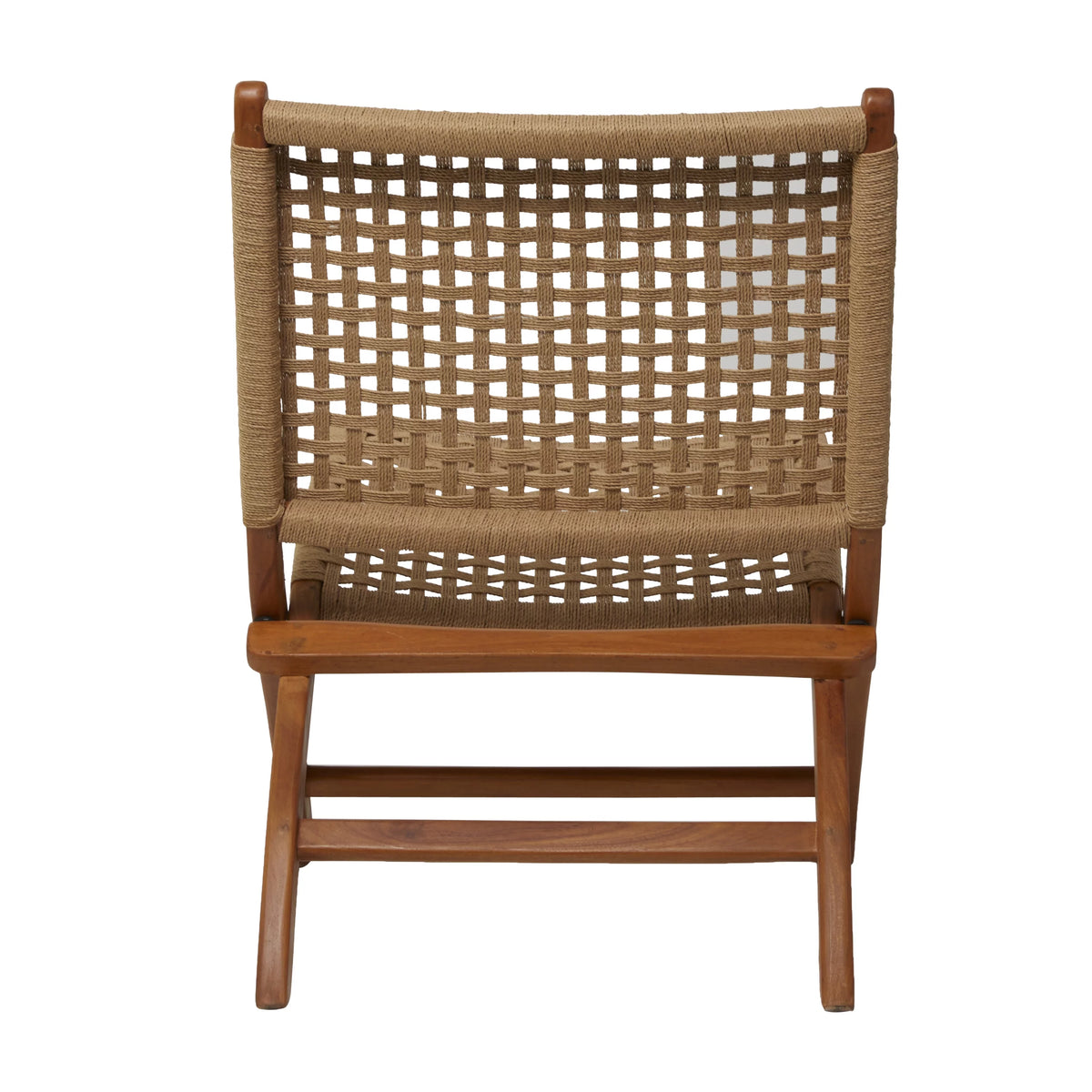 Brown Wood Handmade Woven Lounge Chair Q563899