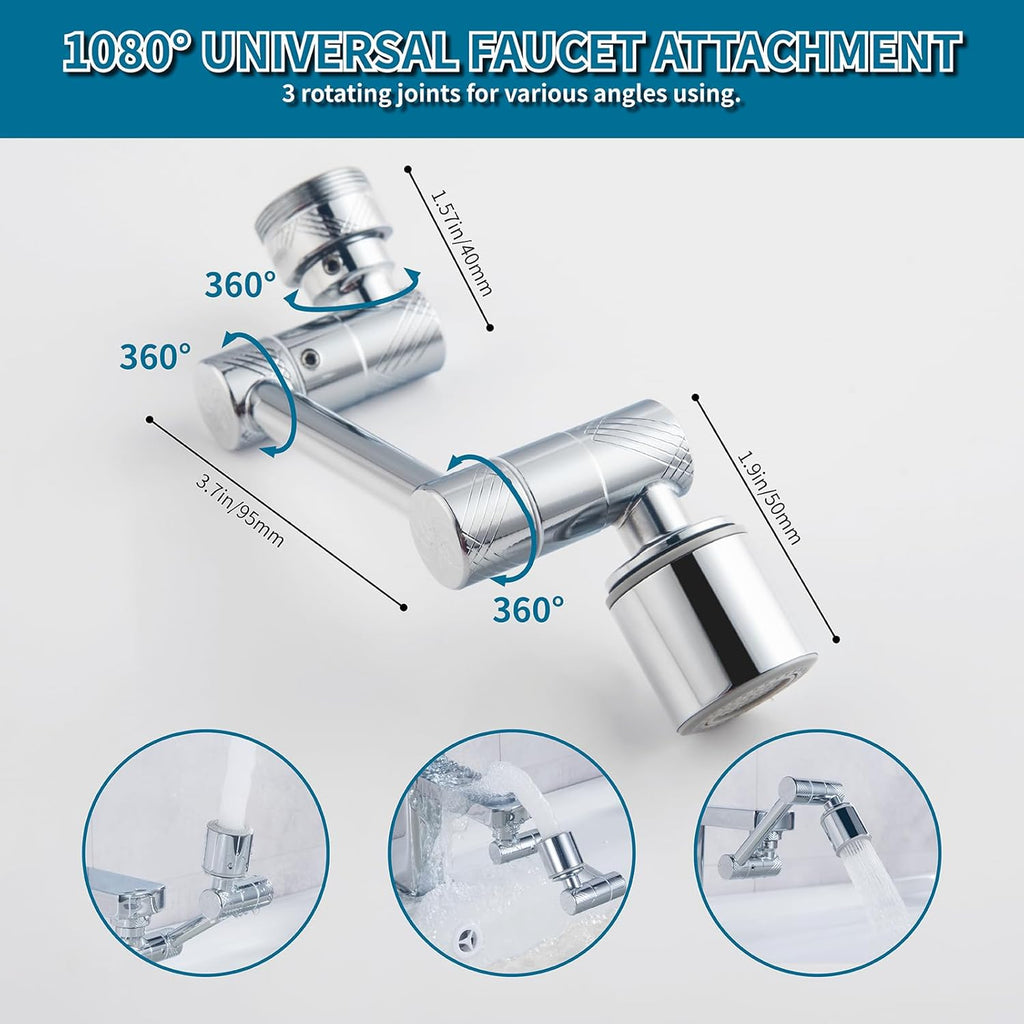 1080° Rotating Faucet Extender 2-Mode Sprayer Faucet Head H85389