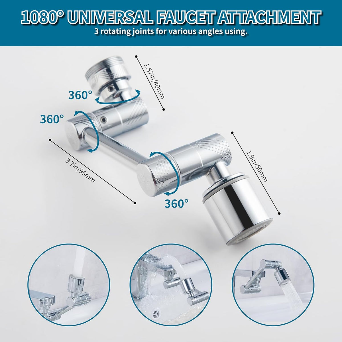 1080° Rotating Faucet Extender 2-Mode Sprayer Faucet Head H85389