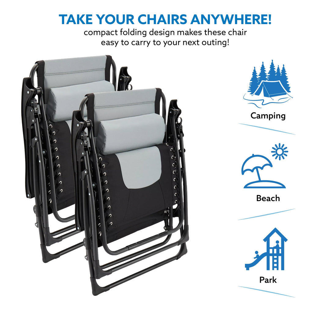 Oversized Zero Gravity Folding Lounge Chair Gray S38812