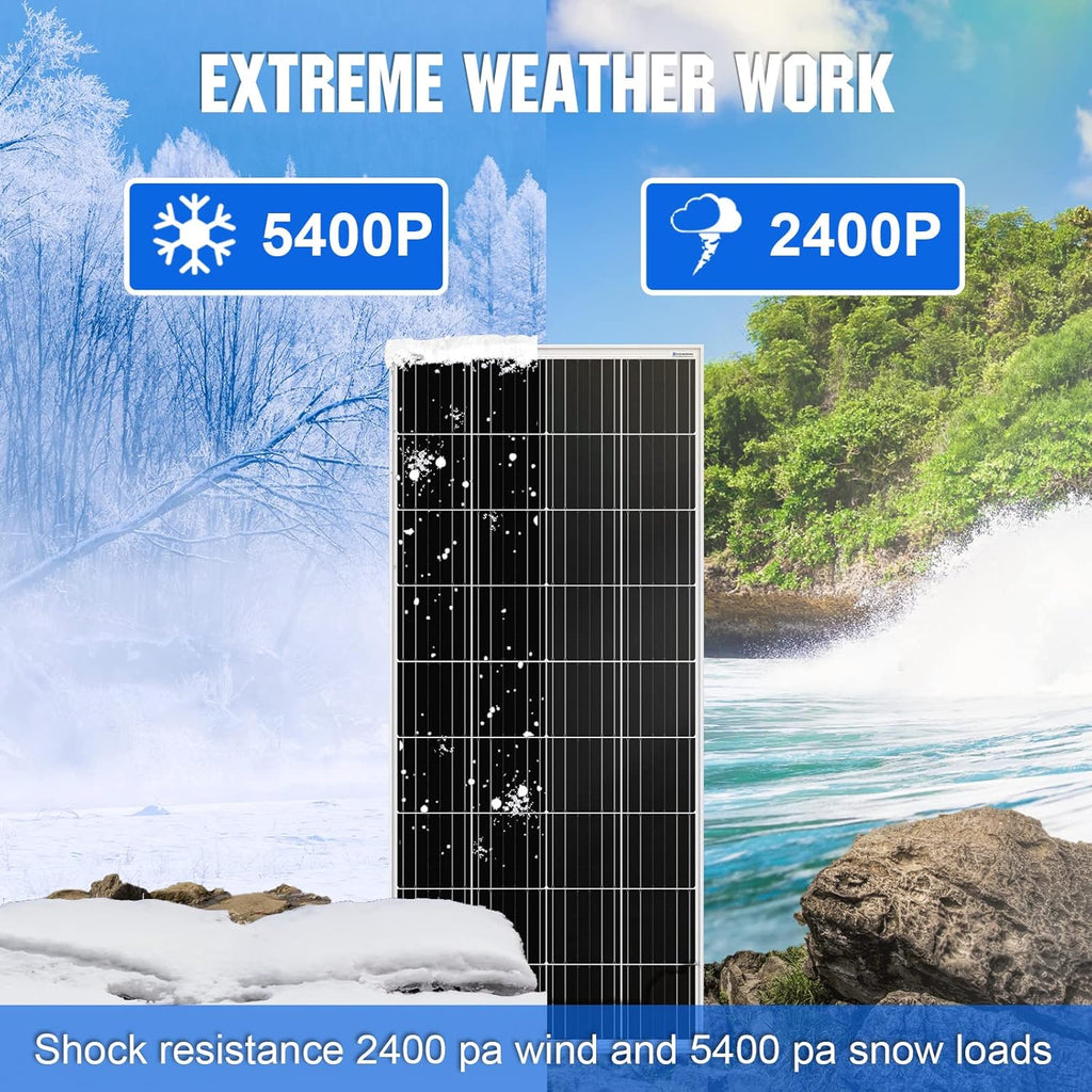 2pcs 100 Watt 12 Volt Monocrystalline Solar Panel C63097