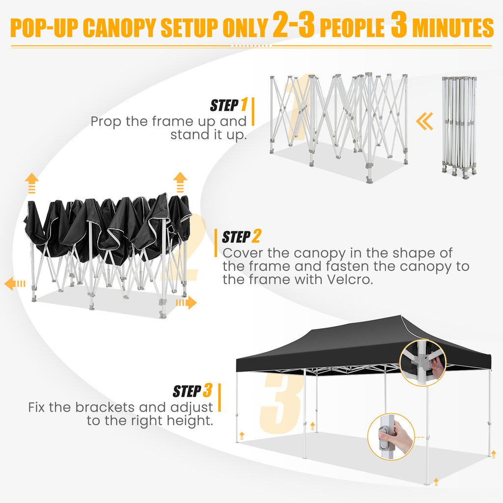 10x20 Pop Up Canopy Tent with Roller Bag E258
