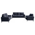 Black Chenille Sofa Loveseat Chair Set O5727