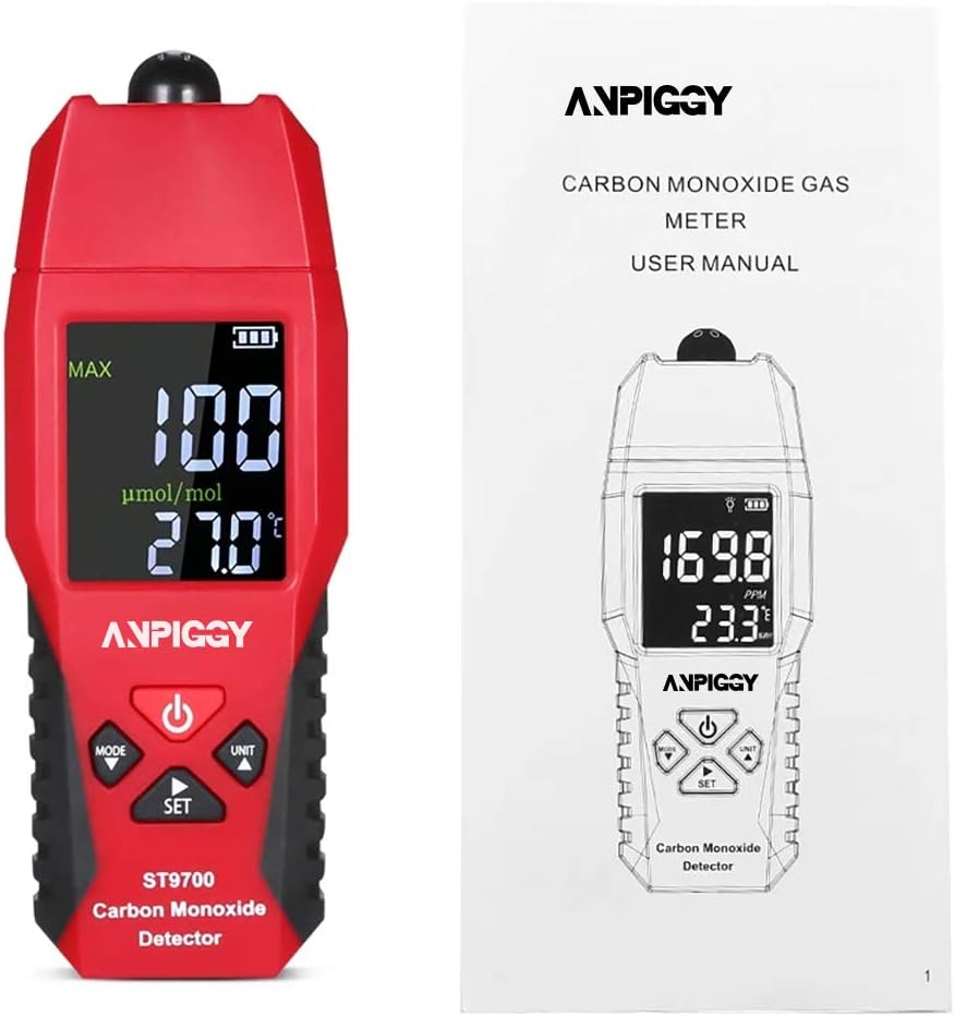 Handheld Carbon Monoxide Detector 0-1000ppm Pack of 2 Z895