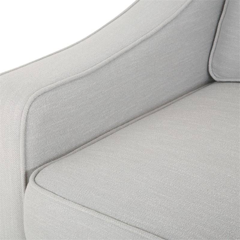 Pebble Gray and Silver Fabric Sofa W221
