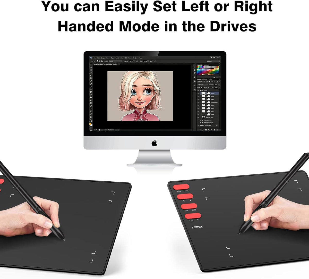 Graphics Drawing Tablet with 8 x 6 Inch Active Area, 8192 Level Battery-Free Pen and 8 Express Keys A4483