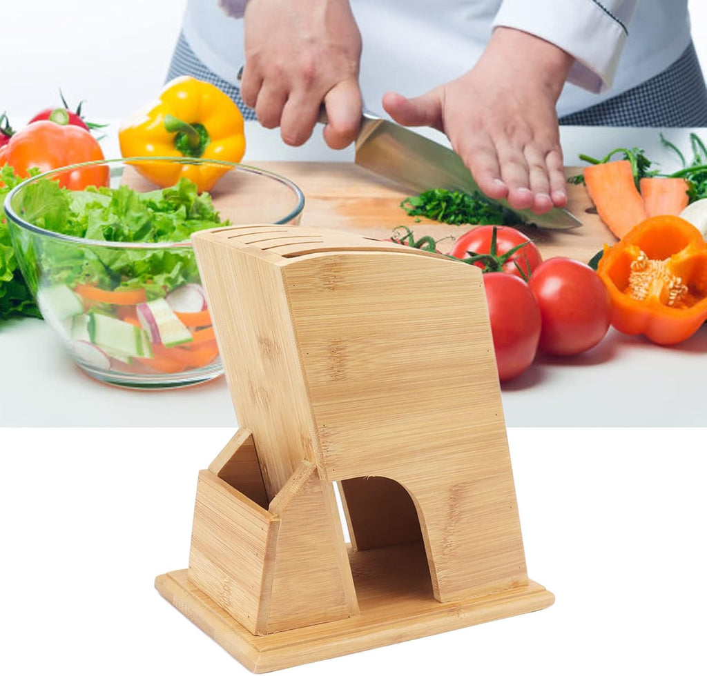 Wooden Knife Block with Non Slip Felt Mat O198
