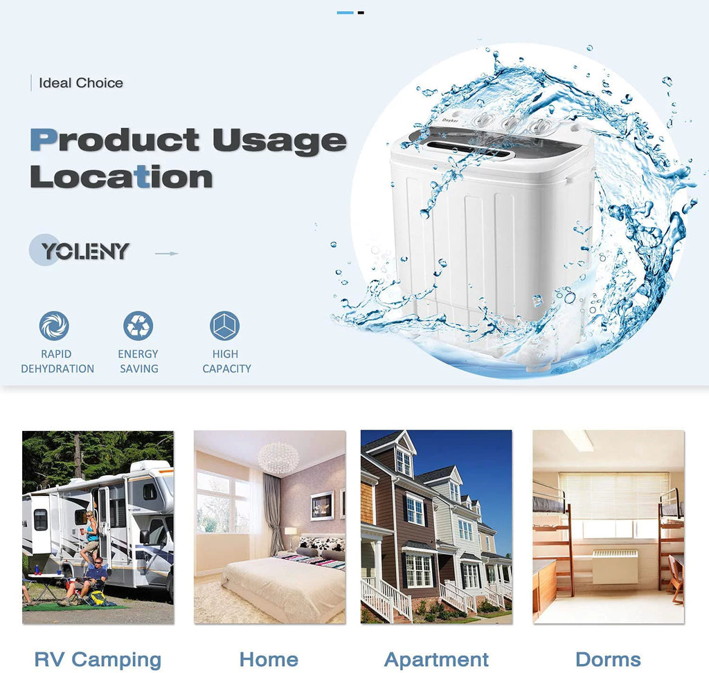 White Twin Tub Portable 16.5 lbs. Washing Machine and Dryer Combo U453