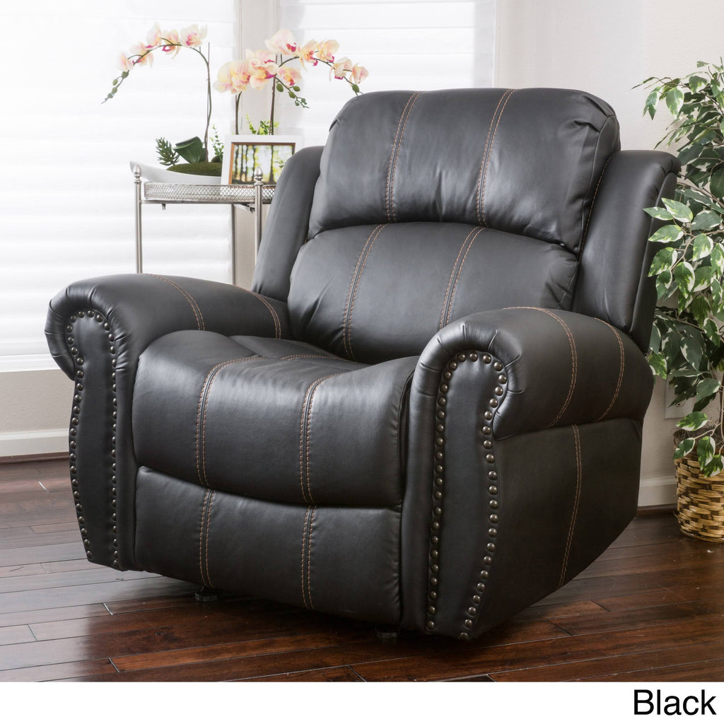 Faux Leather Glider Recliner Club Chair D2427