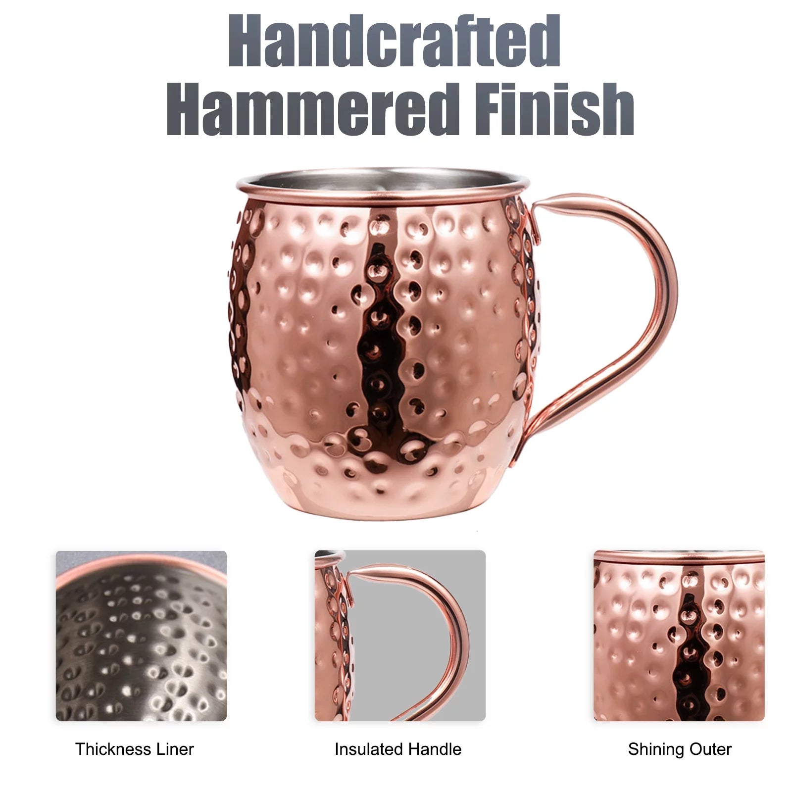 Set of 4 Copper Mugs Z6451