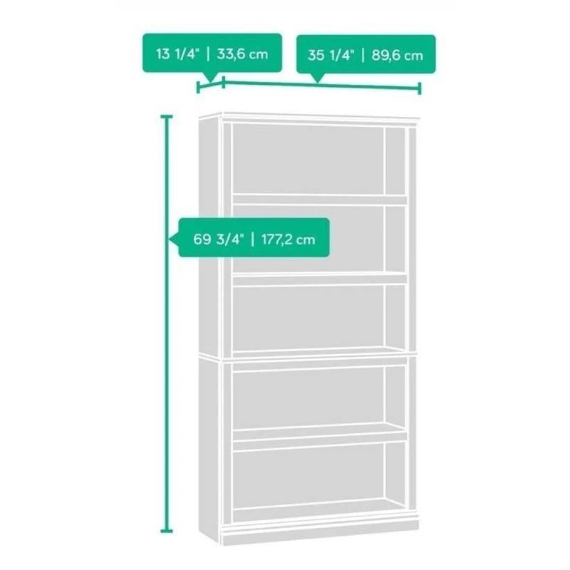 5 Shelf Bookcase in Jamocha Wood C4419