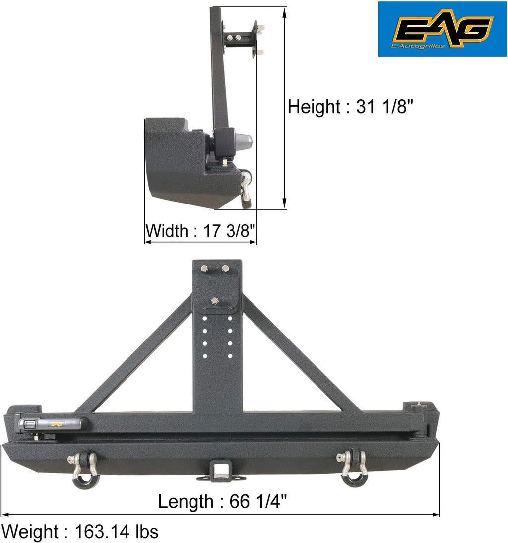 Steel Rear Bumper with Tire Carrier for Cherokee XJ F12995