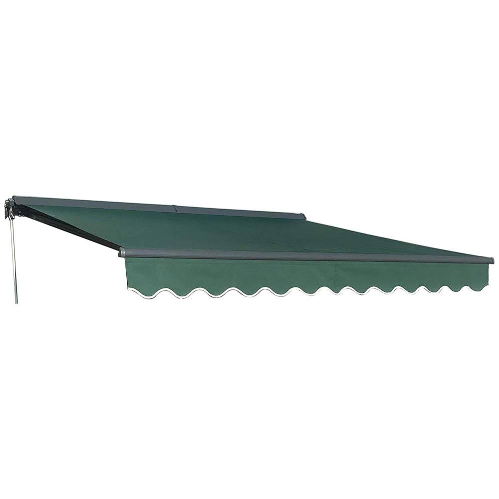 Motorized Half Cassette Retractable Patio Deck Awning 16x10 ft Green T9218