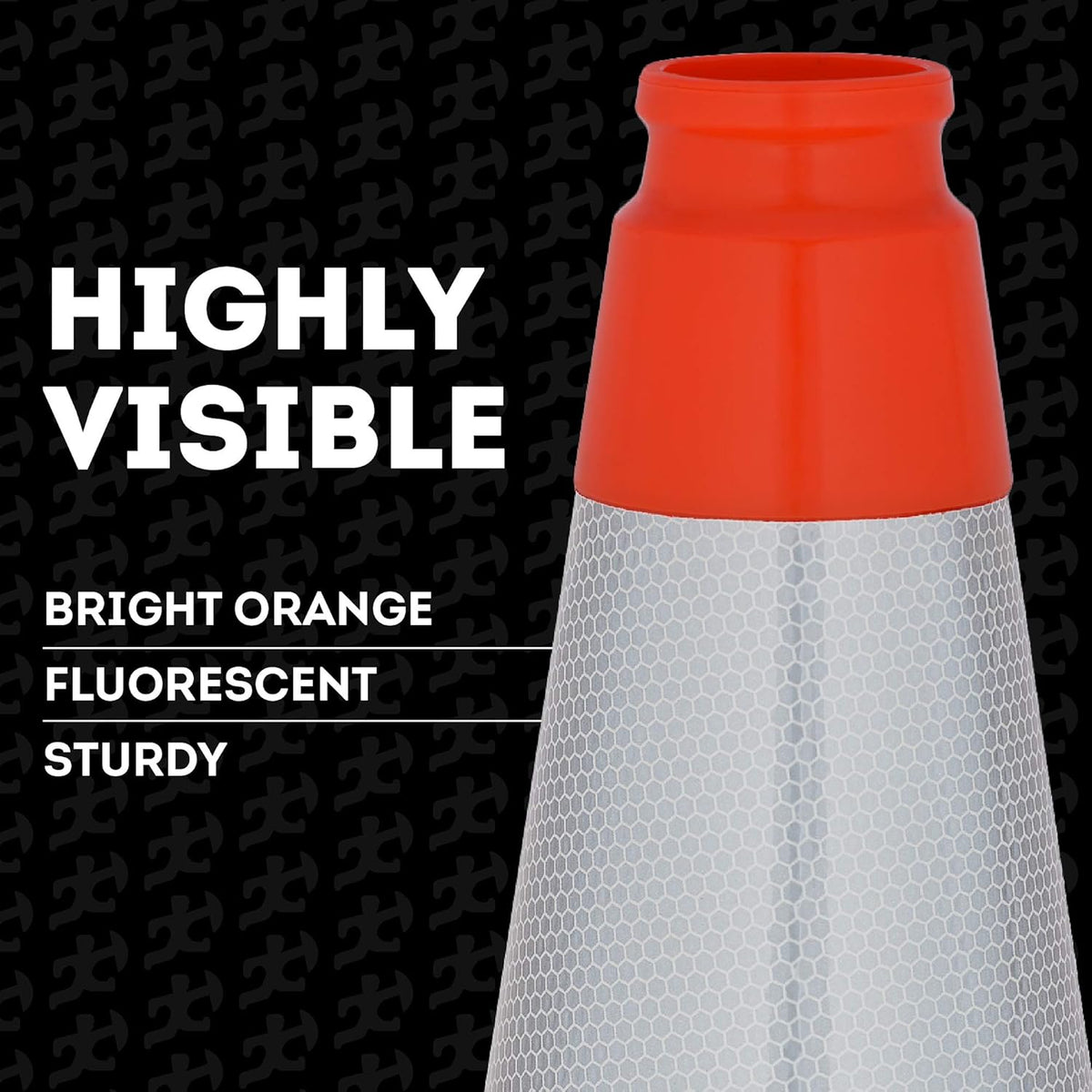Orange PVC Plastic Traffic Cones with 6 Collar W314873