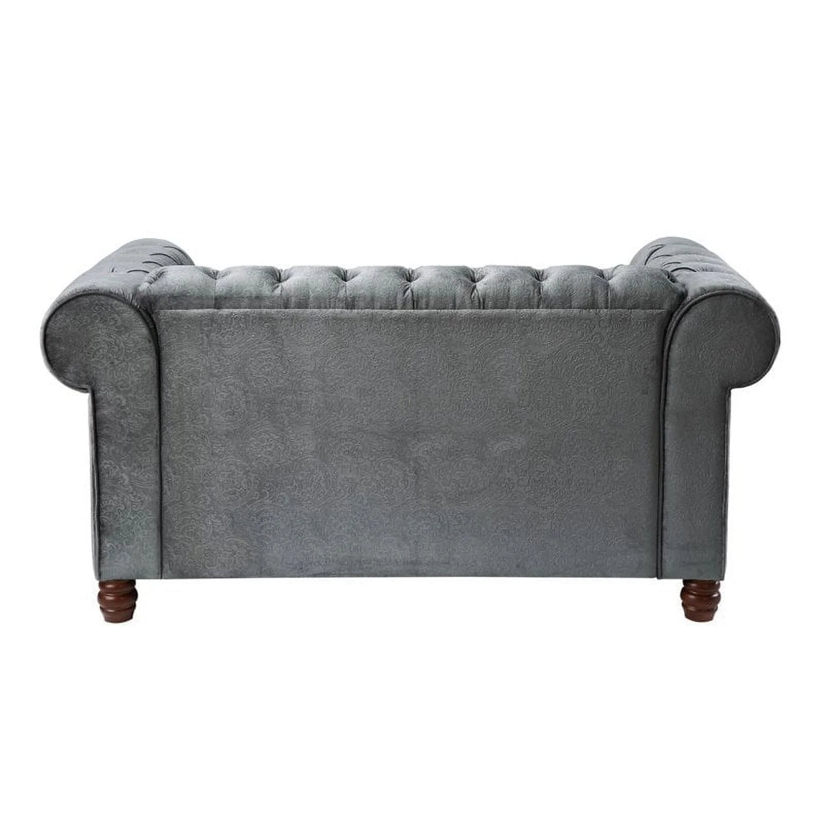 Dark Gray Velvet Chesterfield Loveseat M405