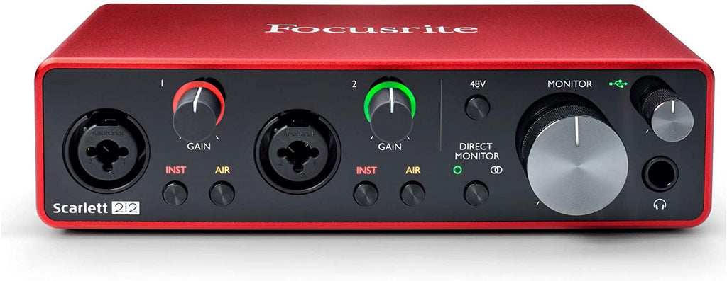 2x2 USB Audio Interface Bundle with Condenser Studio Microphone, Shock Mount, Pop Filter and XLR Cable E63578