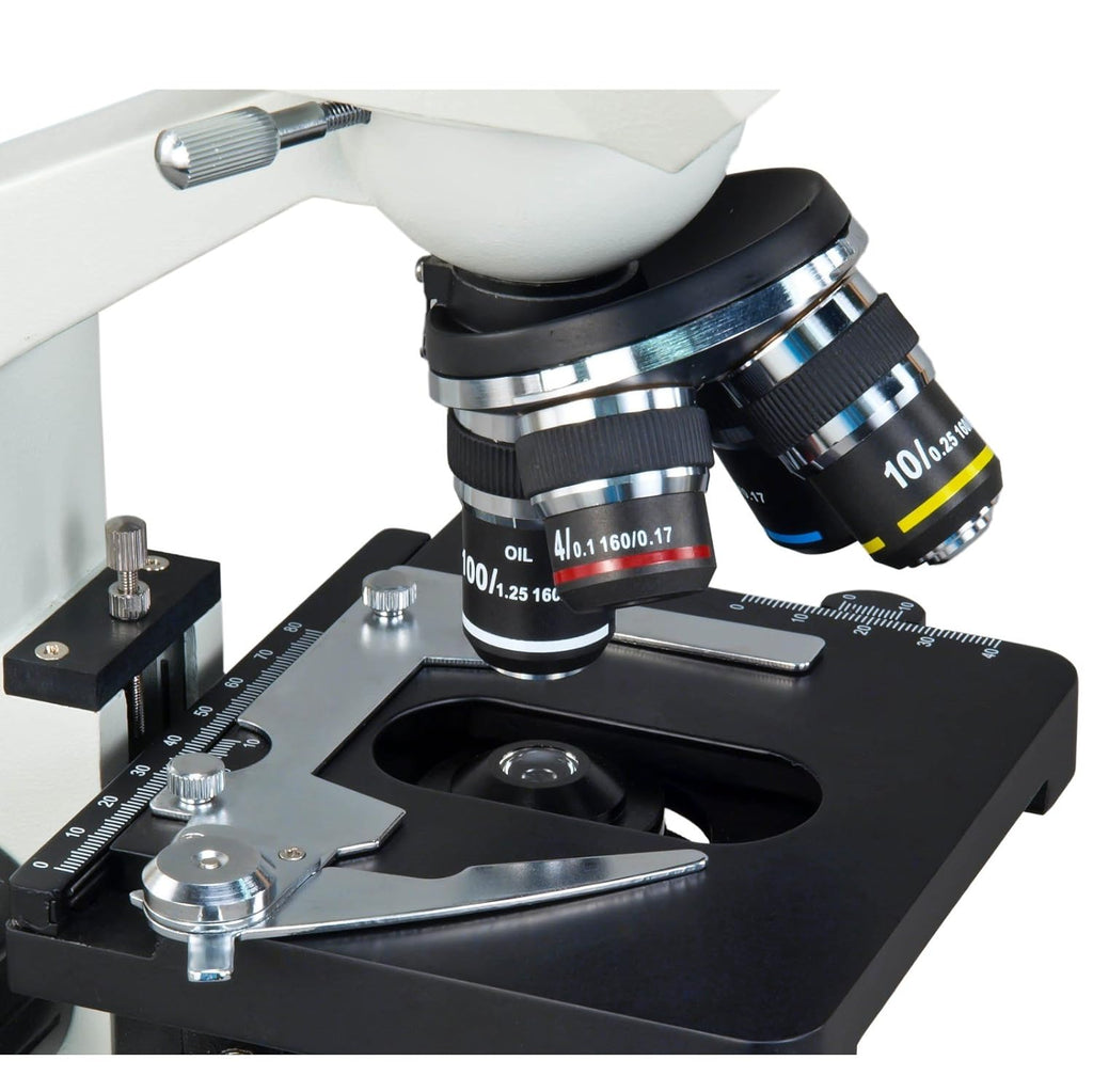 40X-2000X Digital LED Compound Microscope with Built-in 1.3MP Camera and Double Layer Mechanical Stage V411