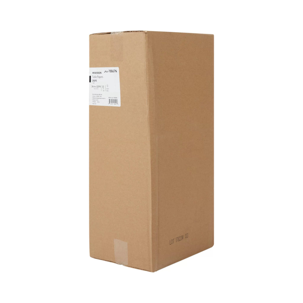 White Crepe Table Paper 24'' W x 125' L 12 Rolls P47645