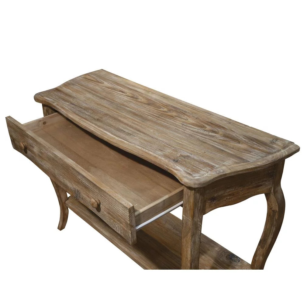 Rustic Reclaimed Media Console Table, Driftwood M9386