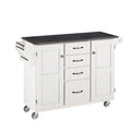 White/Black Granite Top Kitchen Cart K968806