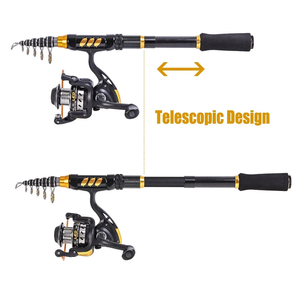 Carbon Fiber Telescopic Rod Reel Combo N387