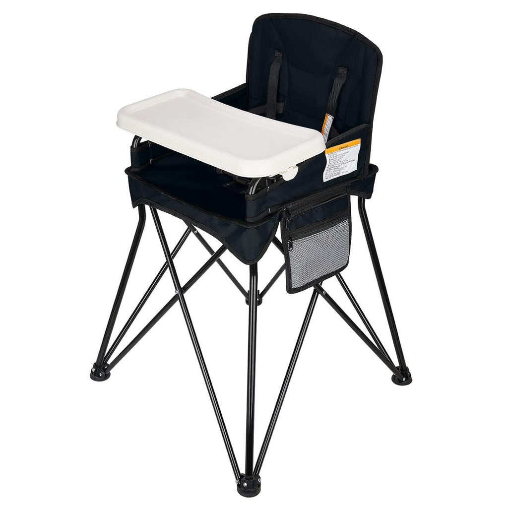 Grey Foldable Travel High Chair with Removable Tray and Carry Bag O6156