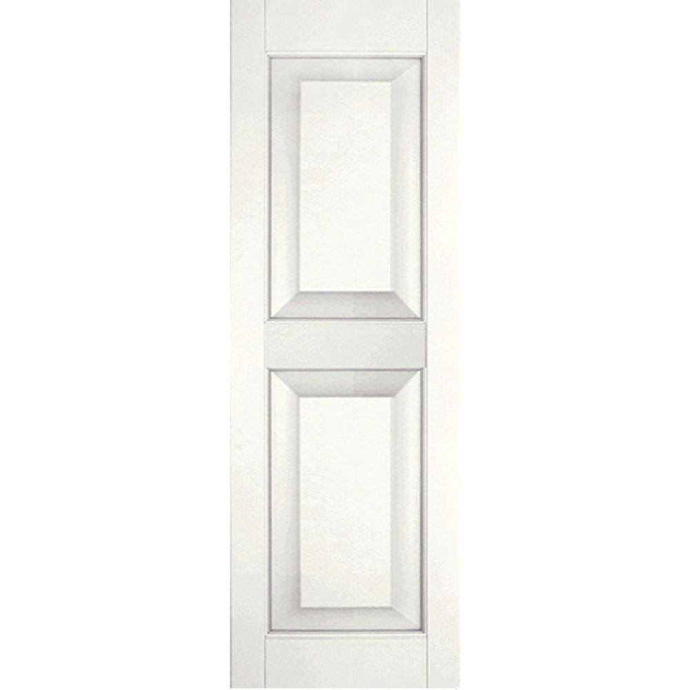 White Raised Panel Shutters Pair J23807