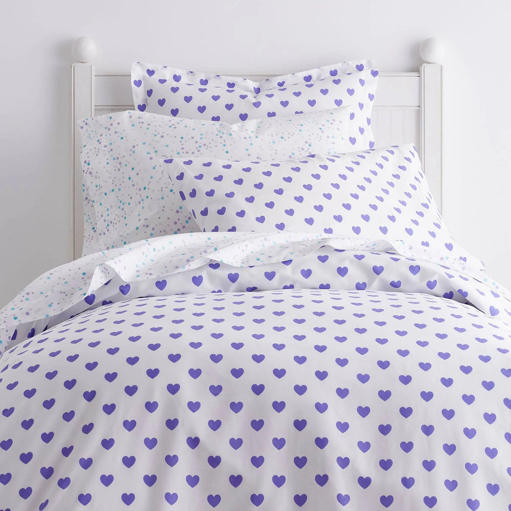 Purple Cotton Percale Twin Duvet Cover H96783