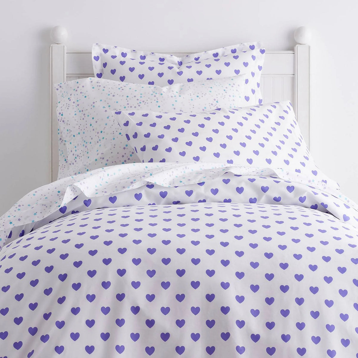 Purple Cotton Percale Twin Duvet Cover H96783