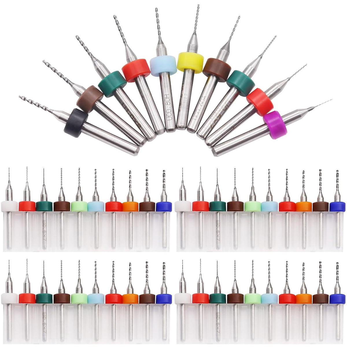 50pcs Carbide PCB Drill Bits Set 0.3mm-1.2mm Z2207