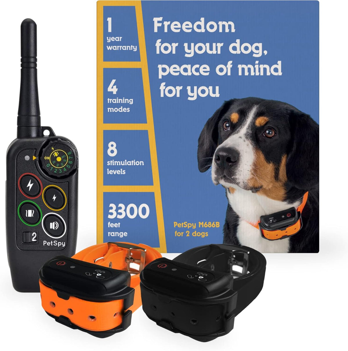 Waterproof Remote Training E-Collars for 2 Dogs S92026