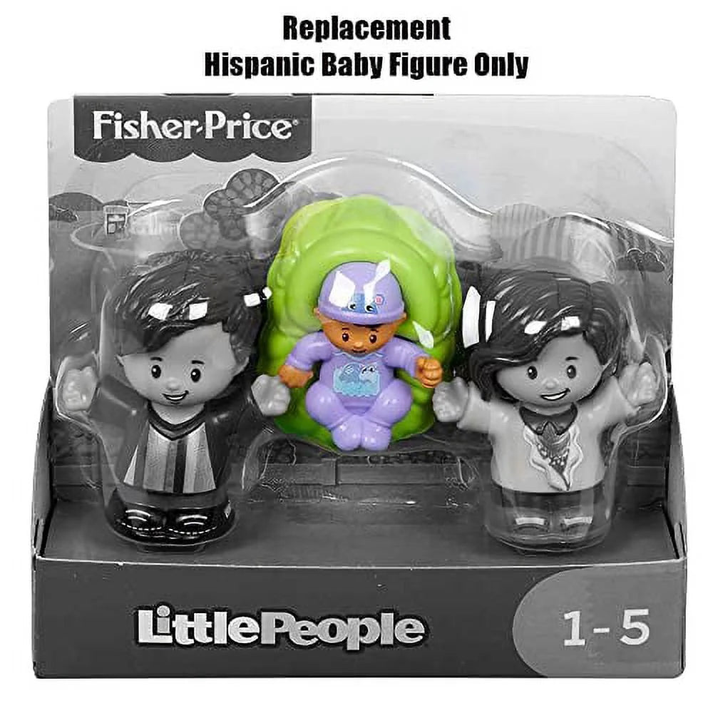 Hispanic Baby Figure with Green Basket and Purple Outfit O39185