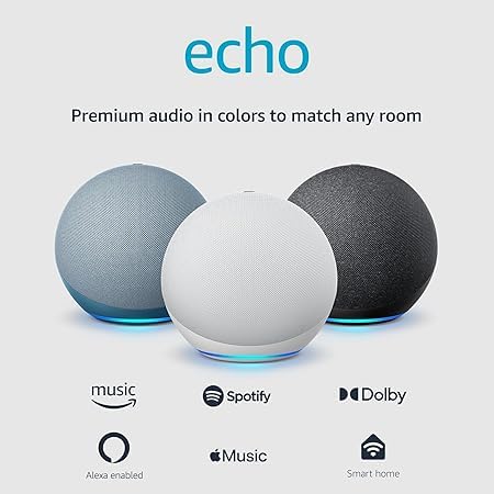 Glacier White Amazon Echo Alexa speaker M3918