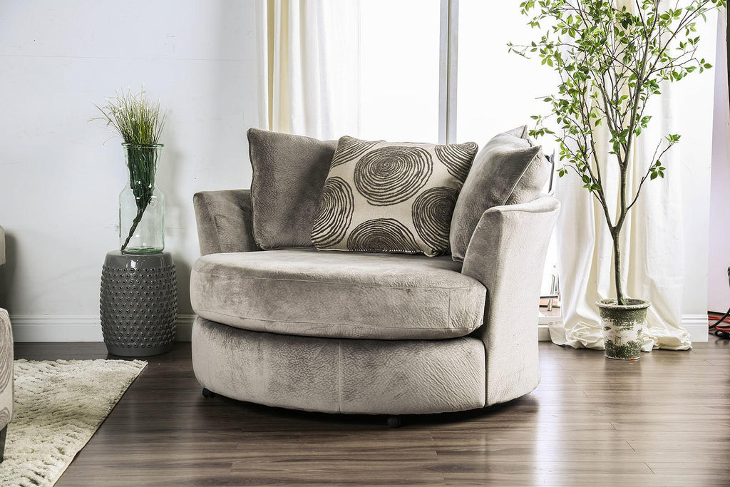 Gray Microfiber Living Room Set 3pcs I601