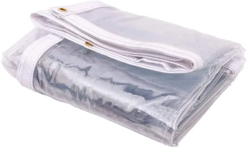 Fire Retardant Vinyl Tarps, 20Mil Waterproof Clear Tarp Cover - 6' x 12' U328
