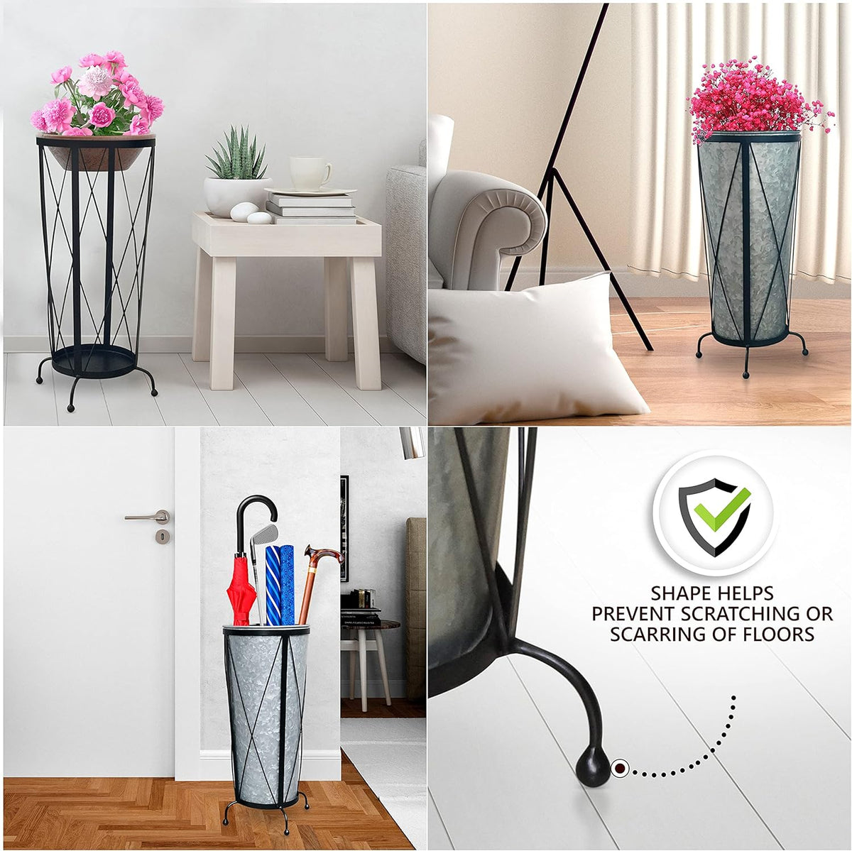 Galvanized Umbrella Holder Stand, 2 pcs, Metal Base T834646