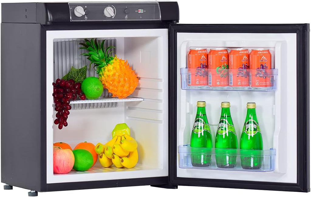 Compact Propane Electric Fridge Mini Refrigerator Absorption Cooler 1.4 Cu.Ft Black D220