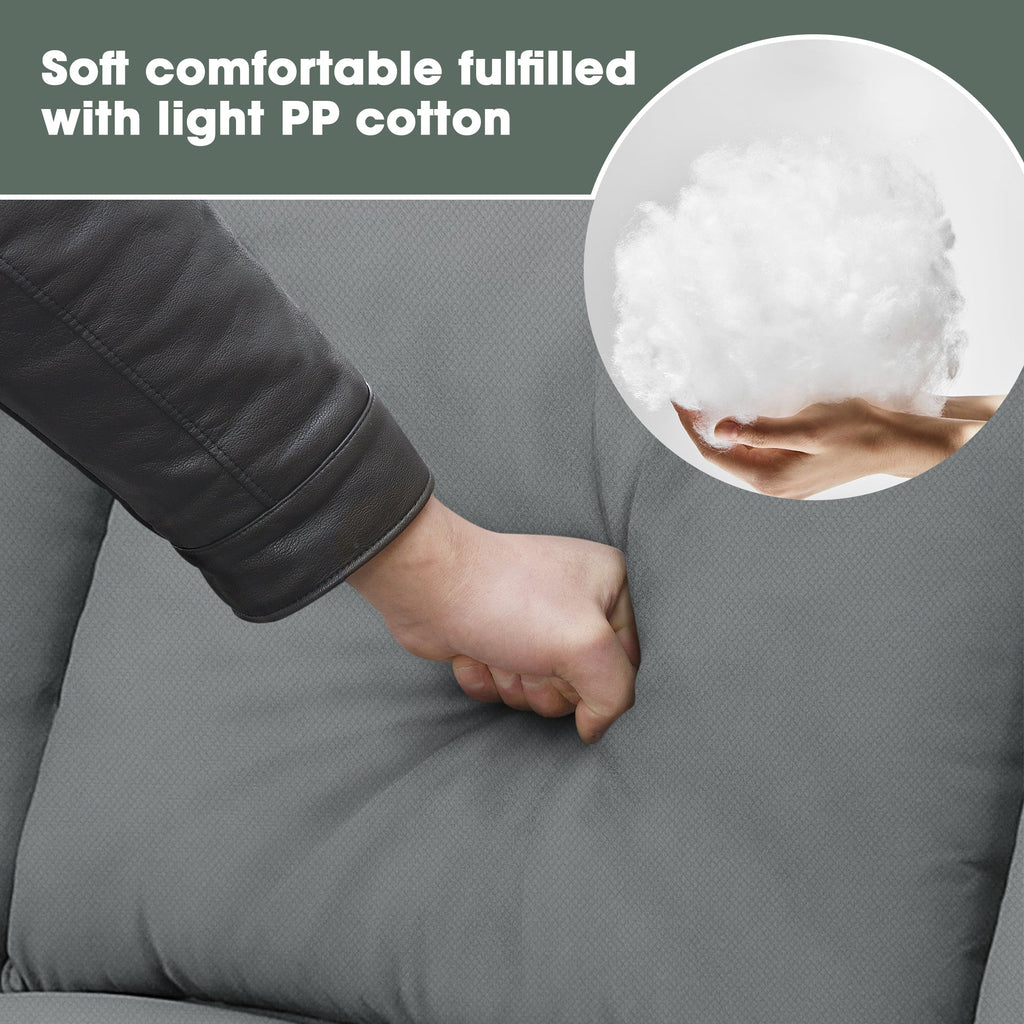 Grey Modular Sectional Sofa with Ottoman D386