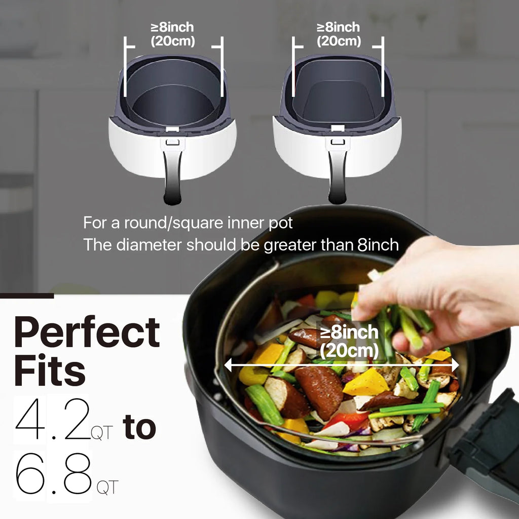 17 Set 8 Inch Air Fryer Accessories with Recipe Cookbook S8545