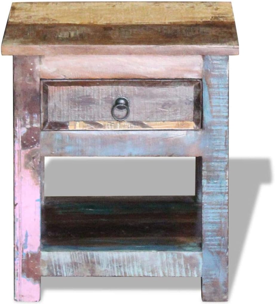 Solid Reclaimed Wood Side End Table with 1 Drawer I3203
