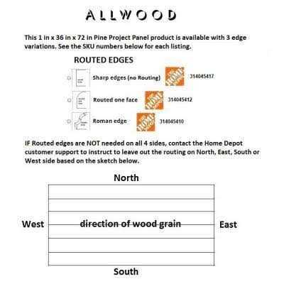 1 in. x Allwood Pine Project Panel Table Island Top P8786