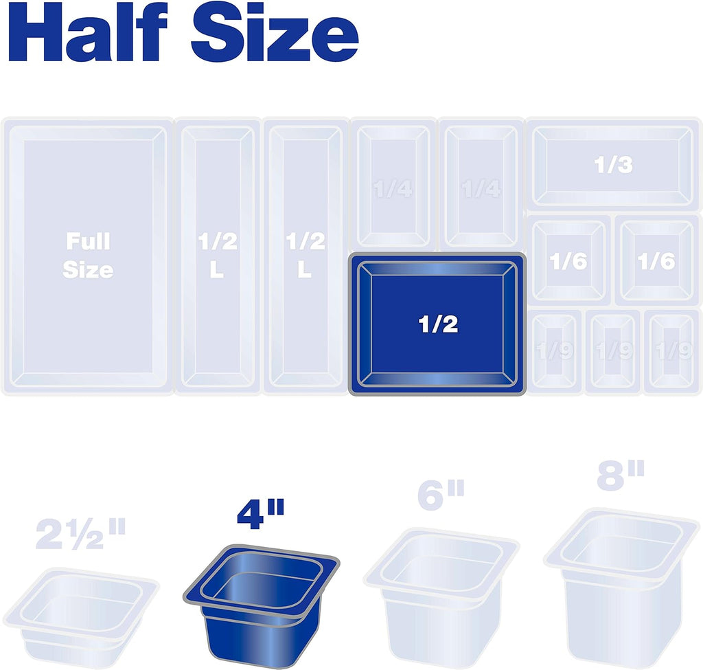 Clear 5.1 qt. Half-Size Polycarbonate Food Pan (Case of 6) O708