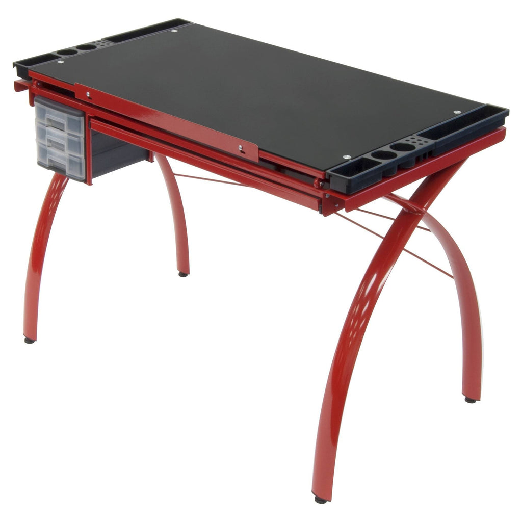 Adjustable Craft Station Red/Black Glass E1679
