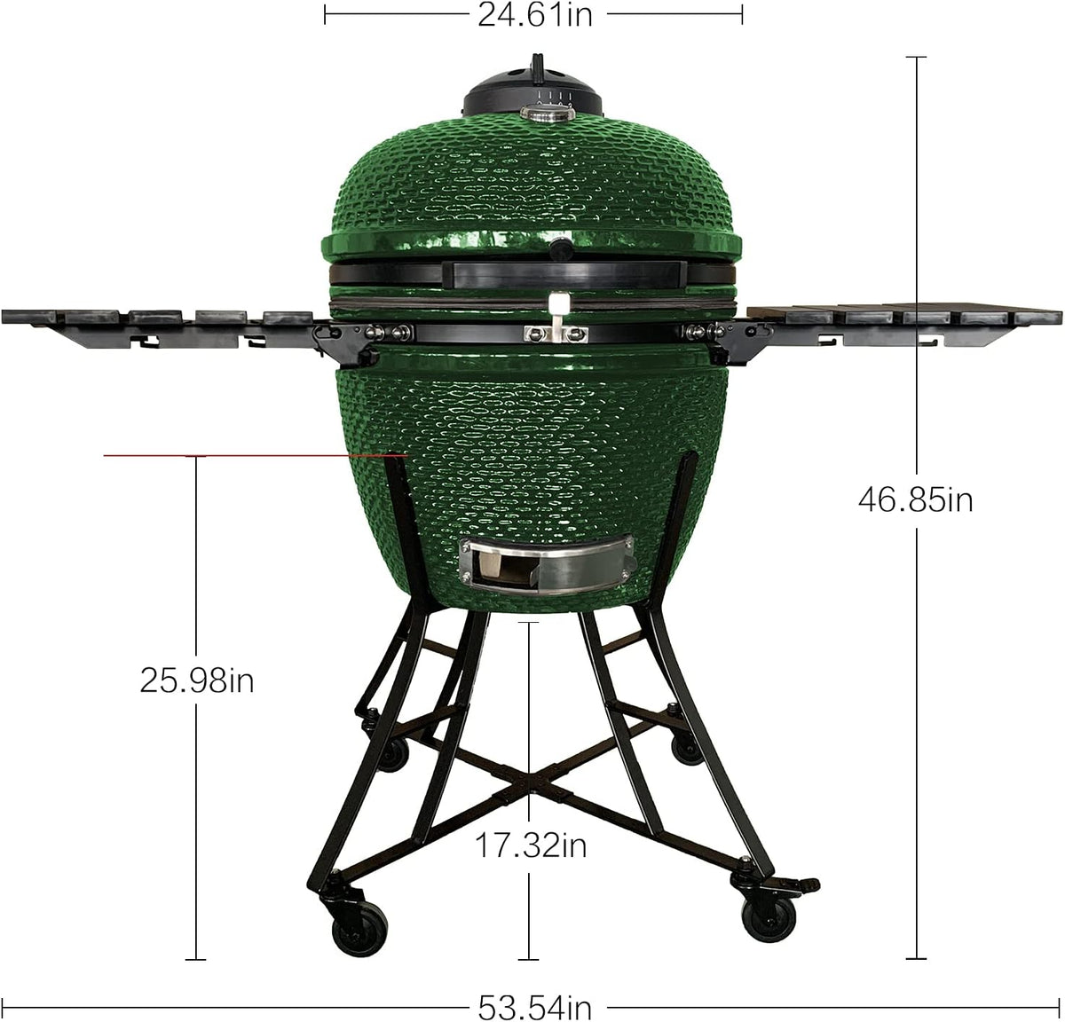 Green Ceramic Barbecue Charcoal Grill with Side Table M66563