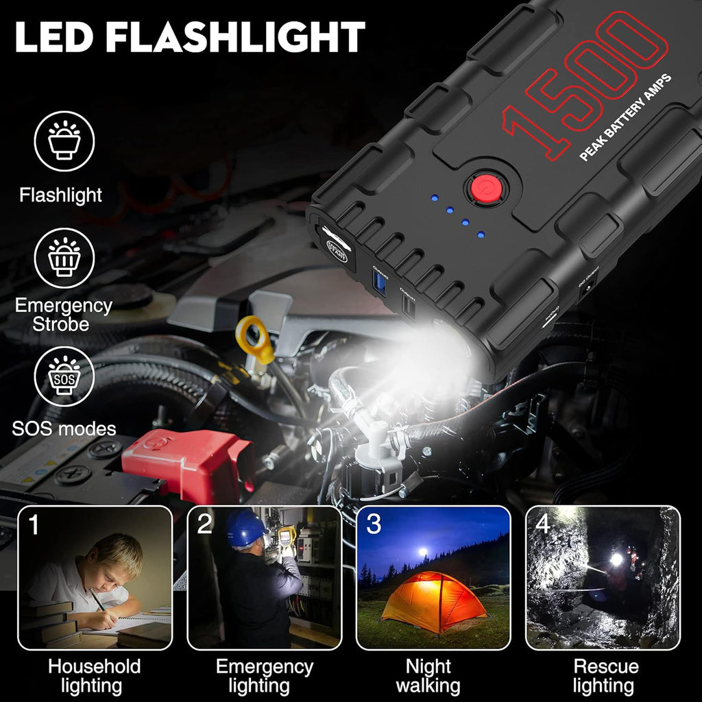 Car Jump Starter, 21800mAh 12V Portable Lithium Jump Box with LED Light K248