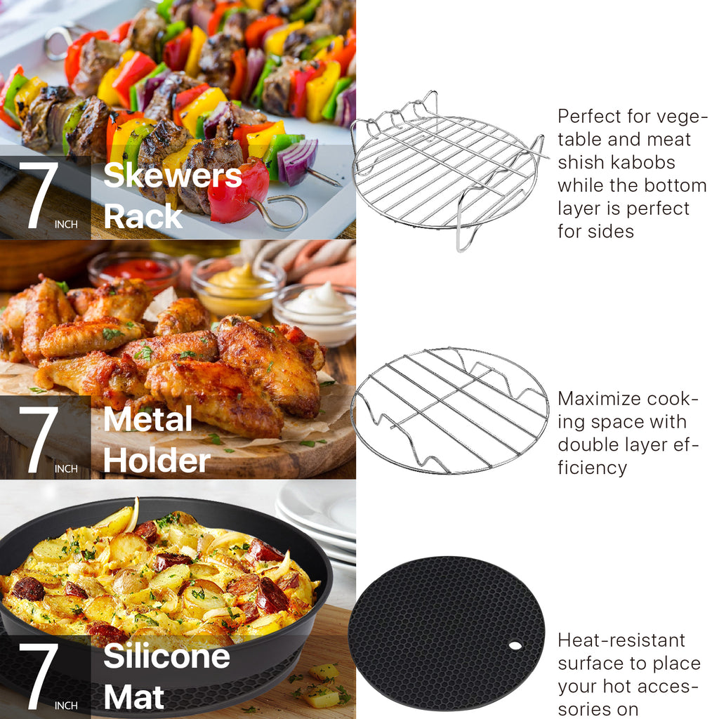 17 Set 8 Inch Air Fryer Accessories with Recipe Cookbook S8545