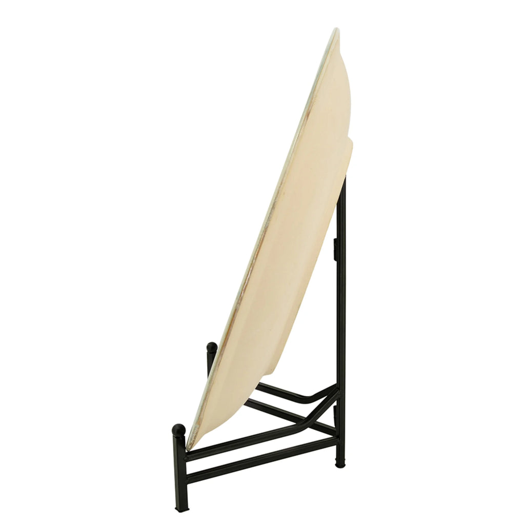 18" Blue and Beige Ceramic Charger with Stand T554282